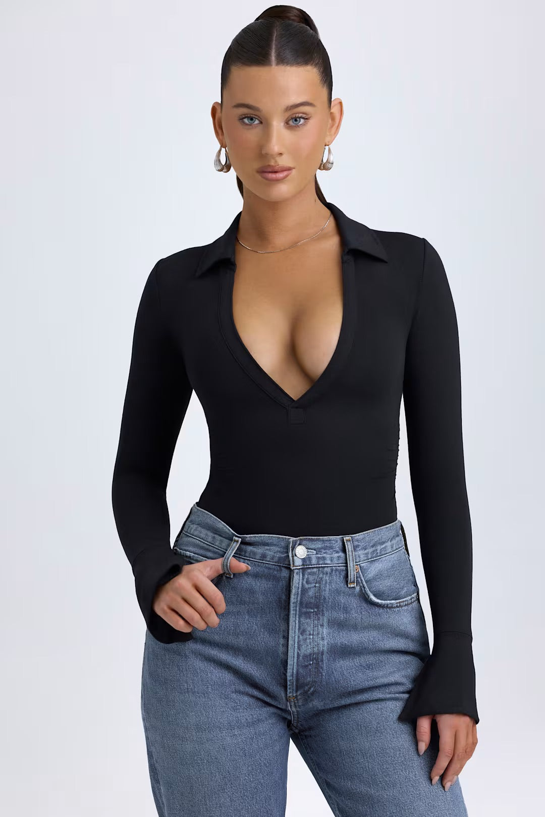 CLARA ROSE | V NECK BODYSUIT