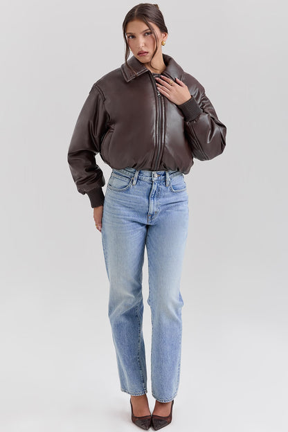 CLARA ROSE | VEGAN LEATHER BOMBER JACKET